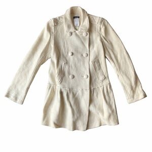 Sonia Rykiel Ivory Double-Breasted Wool Coat Size 6